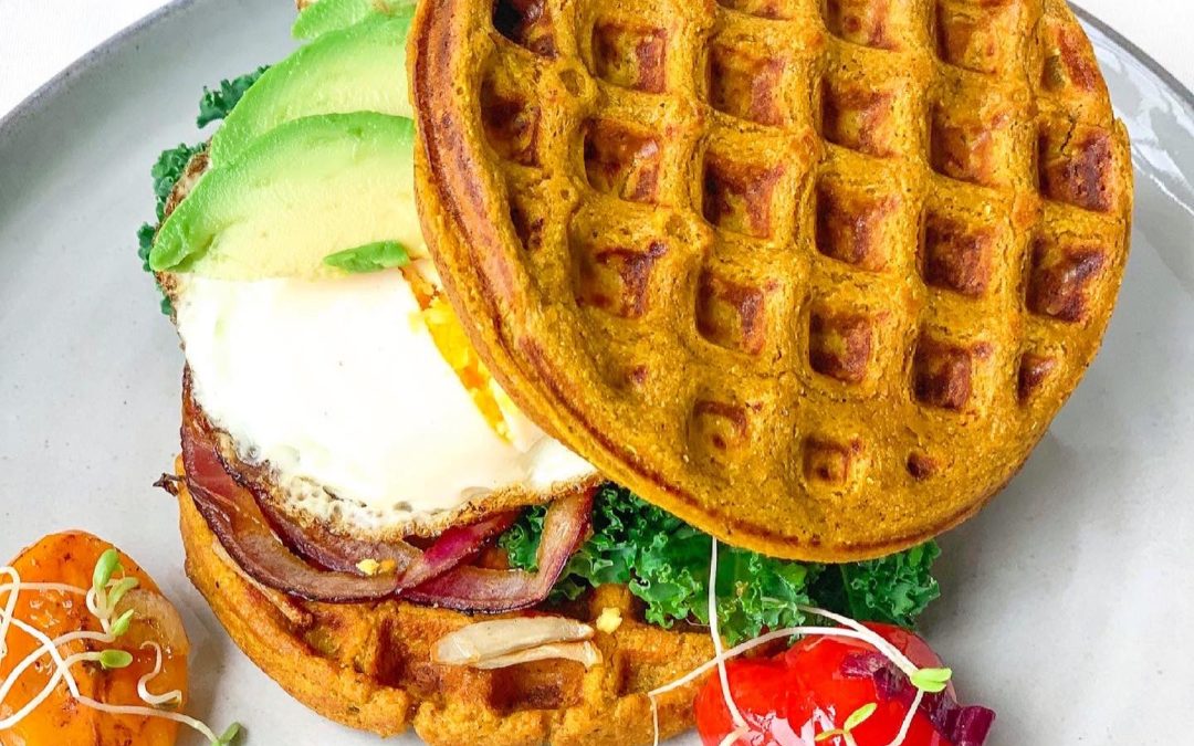 🌱 Hearty, Savory Sweet Potato Waffle-Wich 🌱